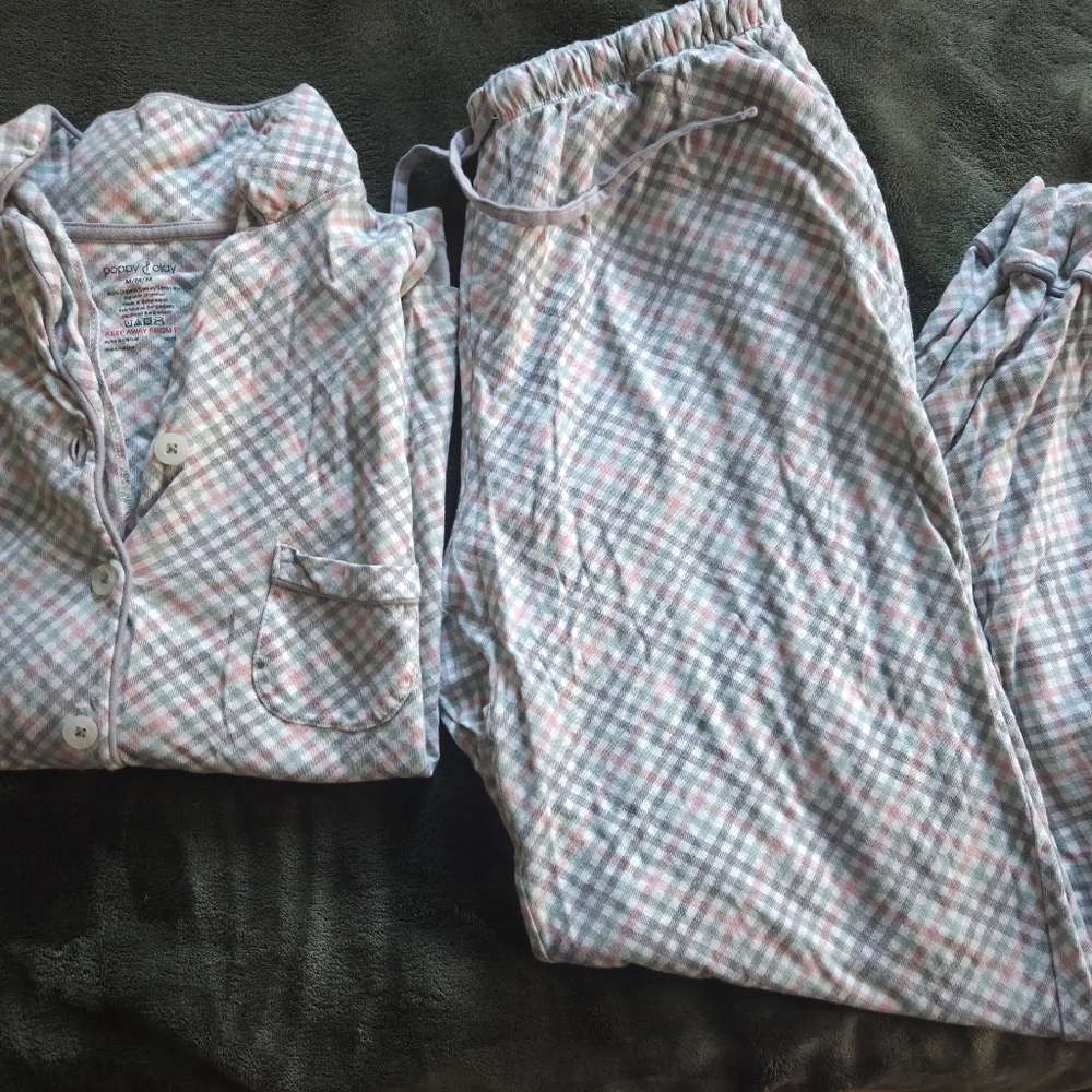 Plaid Button-Up Pajama Set - Picture 2 of 3